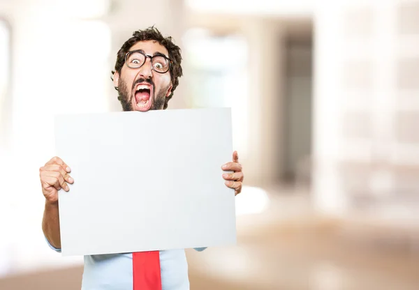 Loco con blanco en blanco — Foto de Stock