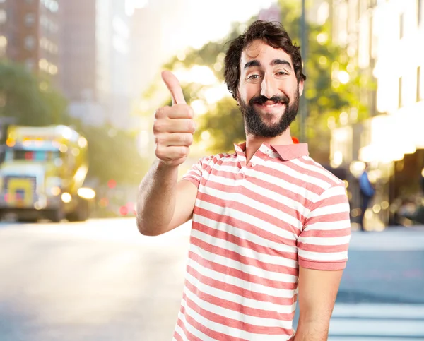 Loco tonto con expresión feliz — Foto de Stock