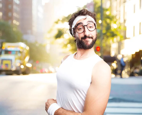 Young crazy man with happy expression — Stock Photo, Image