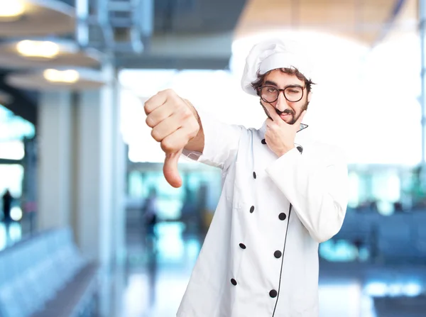 Gekke chef-kok met boze expressie — Stockfoto