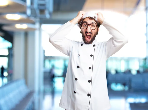 crazy chef with angry expression