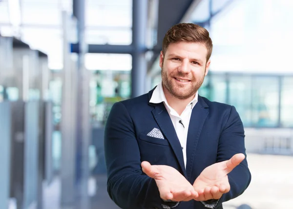 Joven hombre de negocios con expresión feliz —  Fotos de Stock