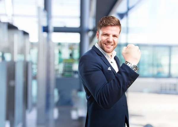 Joven hombre de negocios con expresión feliz —  Fotos de Stock