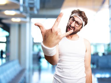 kızgın ifade ile deli sporcu