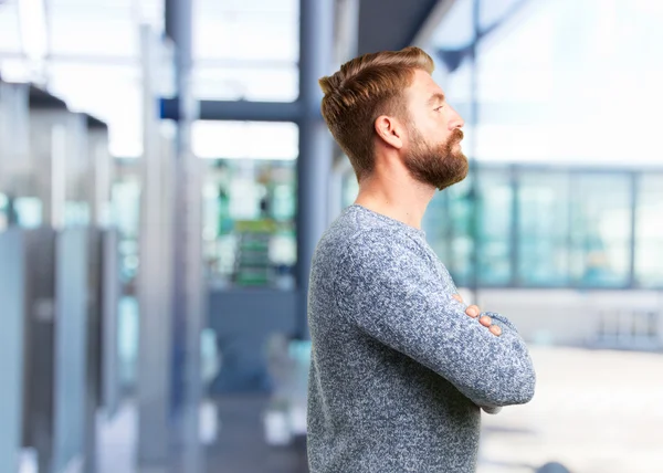 Blonde man met gelukkig expressie — Stockfoto