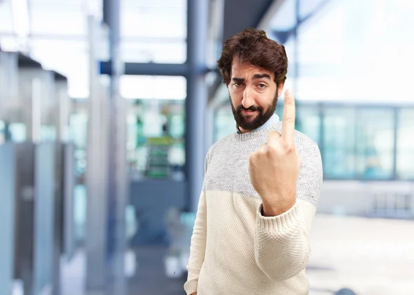 young crazy man with happy expression