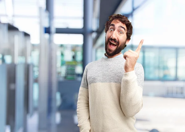 Joven loco con expresión feliz — Foto de Stock