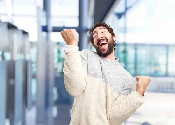 Joven loco con expresión feliz —  Fotos de Stock