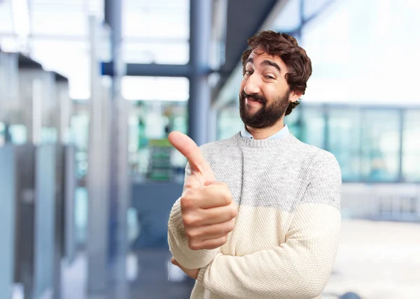 Joven loco con expresión feliz —  Fotos de Stock