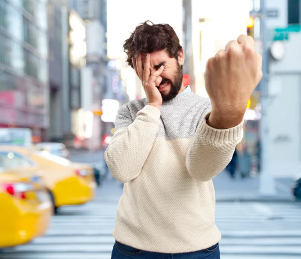 怒りの表現と狂気の男 — ストック写真