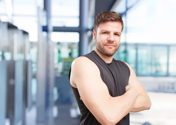 Joven deportista con expresión feliz — Foto de Stock