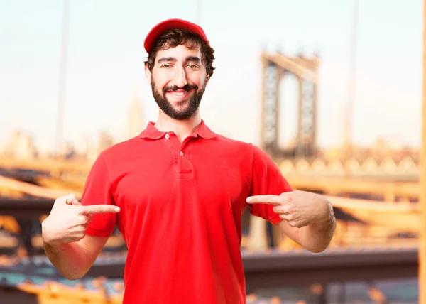 Crazy dealer with happy expression — Stock Photo, Image