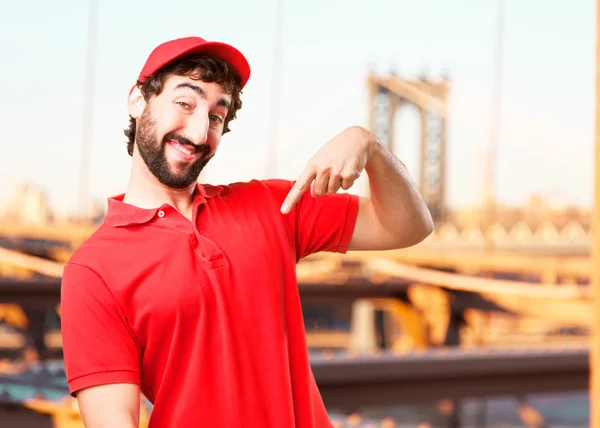 Crazy dealer with happy expression — Stock Photo, Image