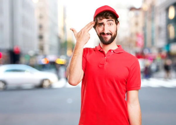 Jeune homme avec une expression triste — Photo