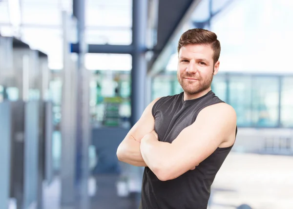 Joven deportista con expresión feliz — Foto de Stock