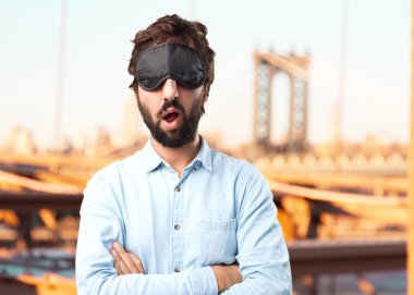 siyah gözleri bağlı genç işadamı