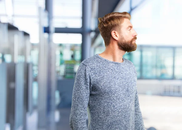 Blonde man with happy expression — Stock Photo, Image