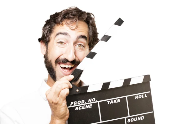 Young cool man with a clapper — Stock Photo, Image