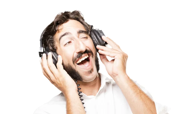 Joven fresco hombre con auriculares — Foto de Stock