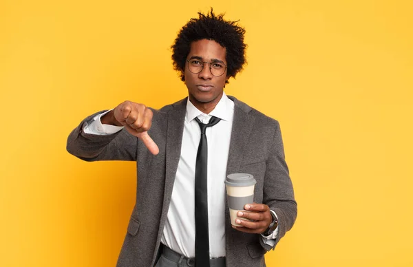 Joven Negro Afro Hombre Sintiendo Cruz Enojado Molesto Decepcionado Disgustado — Foto de Stock