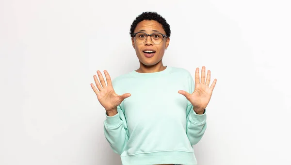 Young Afro Woman Looking Nervous Anxious Concerned Saying Fault Didnt — Stock Photo, Image