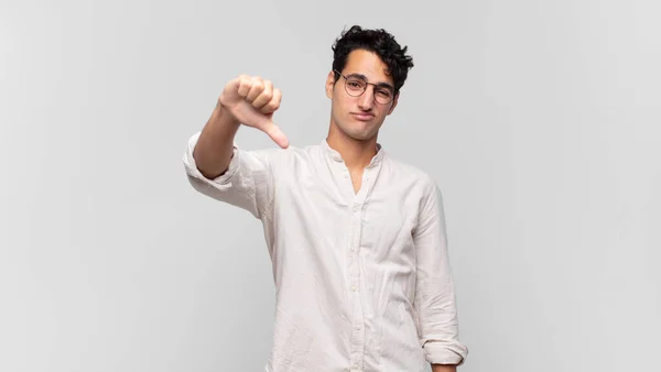 Young Handsome Man Feeling Cross Angry Annoyed Disappointed Displeased Showing — Stock Photo, Image