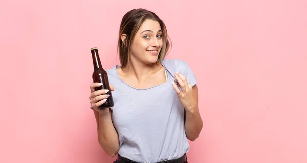 Young Blonde Woman Looking Arrogant Successful Positive Proud Pointing Self — Stock Photo, Image