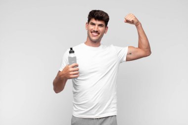 Genç adam eğitimi. spor konsepti