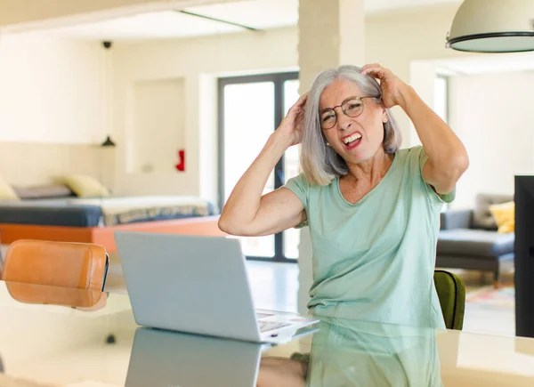 Middle Age Woman Feeling Frustrated Annoyed Sick Tired Failure Fed — Stock Photo, Image