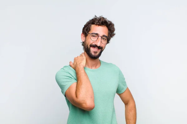 Jong Baard Man Lachen Vrolijk Zelfverzekerd Met Een Casual Gelukkig — Stockfoto