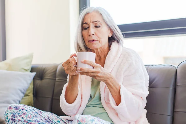 Middle Age Woman Home — Stock Photo, Image