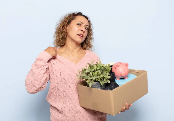 Latino Middelbare Leeftijd Vrouw Zich Gestrest Angstig Moe Gefrustreerd Trekken — Stockfoto