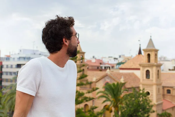 Young Bearded Man Posing Outdoors — Stock Photo, Image