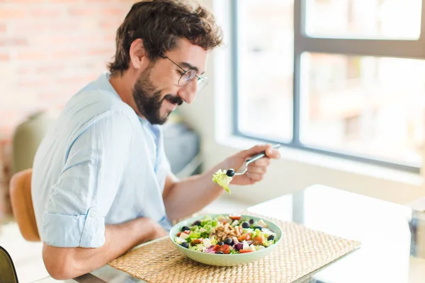 Jongeman Thuis Dieetconcept — Stockfoto