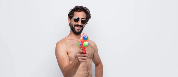 Jovem Barbudo Homem Verão Conceito — Fotografia de Stock