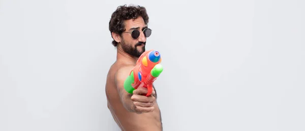 Joven Barbudo Hombre Concepto Verano — Foto de Stock