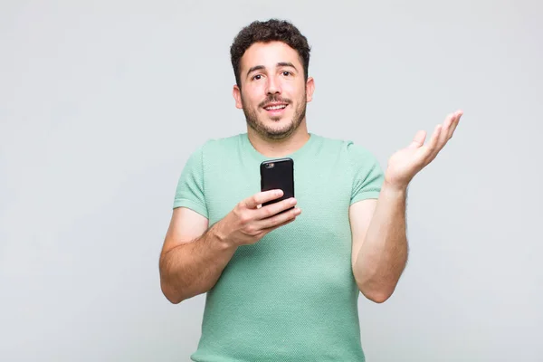 Young Man Feeling Happy Excited Surprised Shocked Smiling Astonished Something — Stock Photo, Image