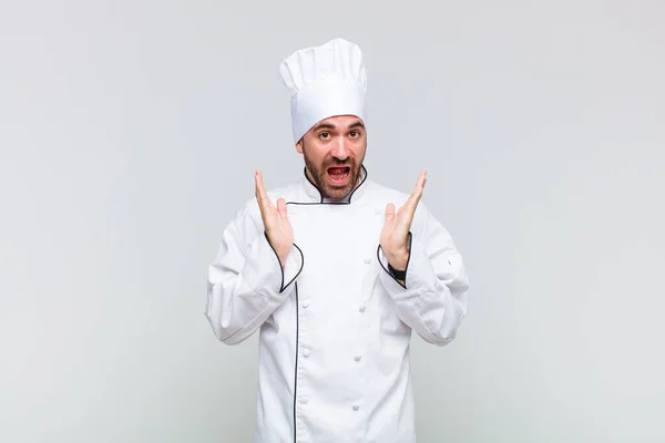 Calvo Que Feliz Emocionado Sorprendido Con Una Sorpresa Inesperada Con — Foto de Stock