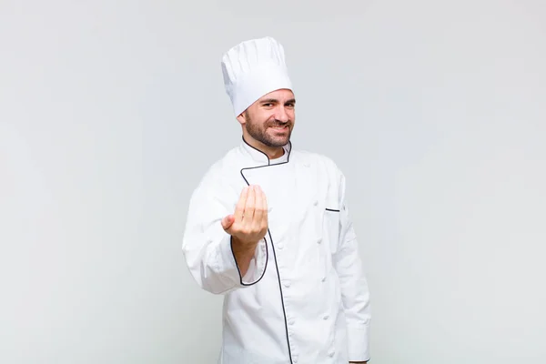 Calvo Sintiéndose Feliz Exitoso Confiado Enfrentando Desafío Diciendo Tráelo Darle — Foto de Stock