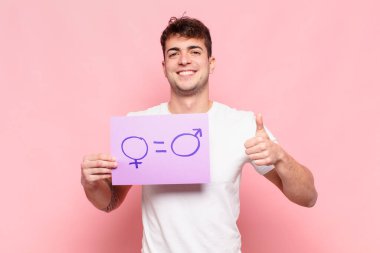 Cinsiyet işaretli genç yakışıklı adam.