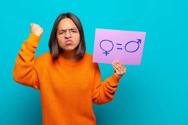 Young Latin Woman Equality Concept — Stock Photo, Image