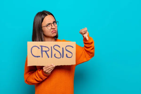 Mladá Latinská Žena Koncepce Krize — Stock fotografie
