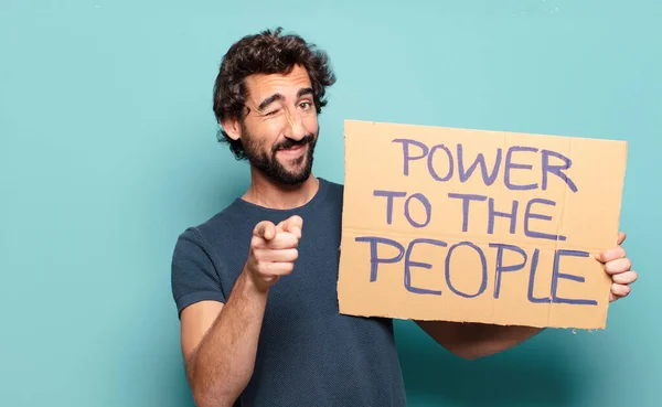 Junge Bärtige Männer Die Dem Volk Macht Verleihen — Stockfoto