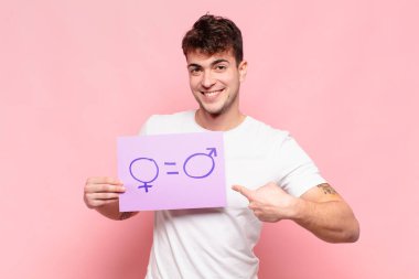 Cinsiyet işaretli genç yakışıklı adam.