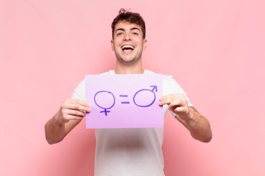 Cinsiyet işaretli genç yakışıklı adam.