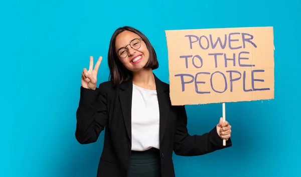 Joven Bonita Mujer Negocios Activista —  Fotos de Stock