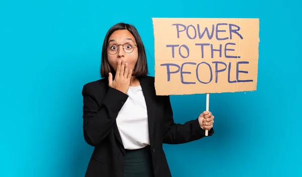 Jong Mooi Zakenvrouw Activist — Stockfoto