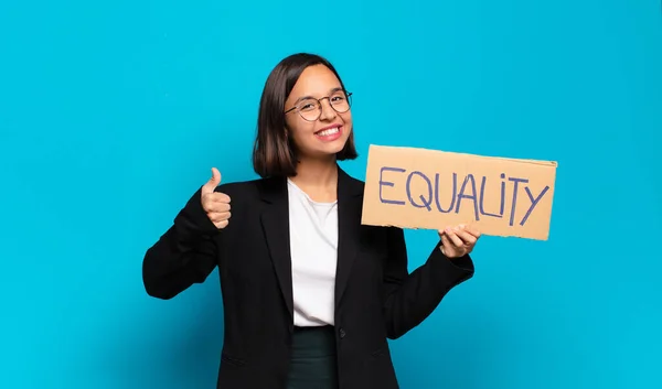 Conceito Igualdade Mulher Negócios Bonita Jovem — Fotografia de Stock