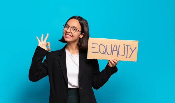 Young Pretty Businesswoman Equality Concept — Stock Photo, Image