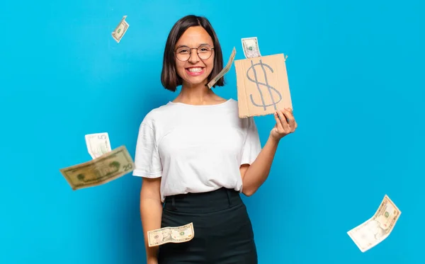 Young Pretty Woman Dollar Money Concept — Stock Photo, Image
